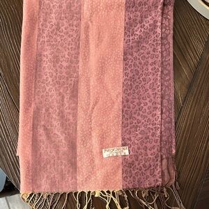 Pashmina 100% Cashmere Pink and Brown Patterned shawl